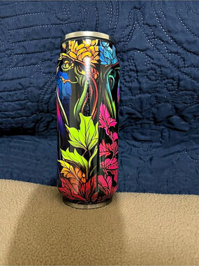 Dragon Art Water Bottle in Black & Multicolor